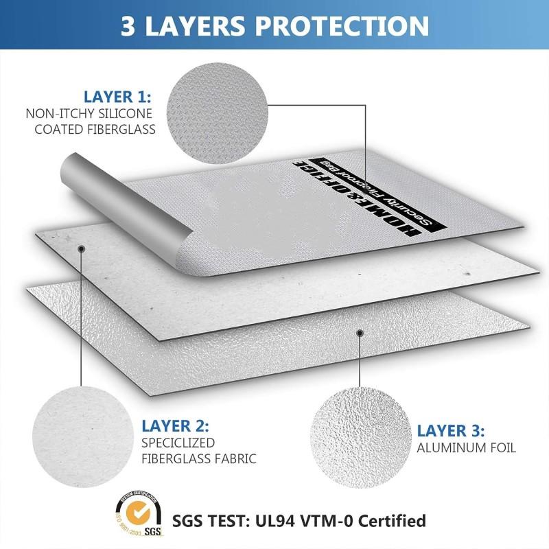 Two Pockets Fireproof Document Bag (2000℉), 15”x 11”Waterproof Fireproof Money Bag for Cash with Zipper, Important Document Storage Organizer for Valuables, Legal Documents Safe