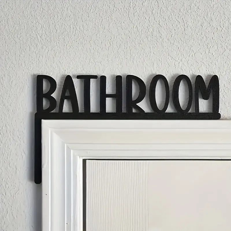 Metal Bathroom Sign Wall Hanging for Home Decoration, Home Decor Accessories, Home Decor Products, Farmhouse Style Indoor Wall Decor, Perfect for Bathroom Door Indication