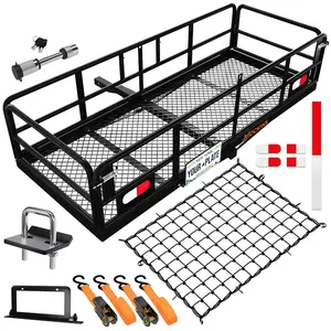 Mockins 60"x24"x14" High Rail Cargo Carrier Rack with 50"x36" Cargo Net