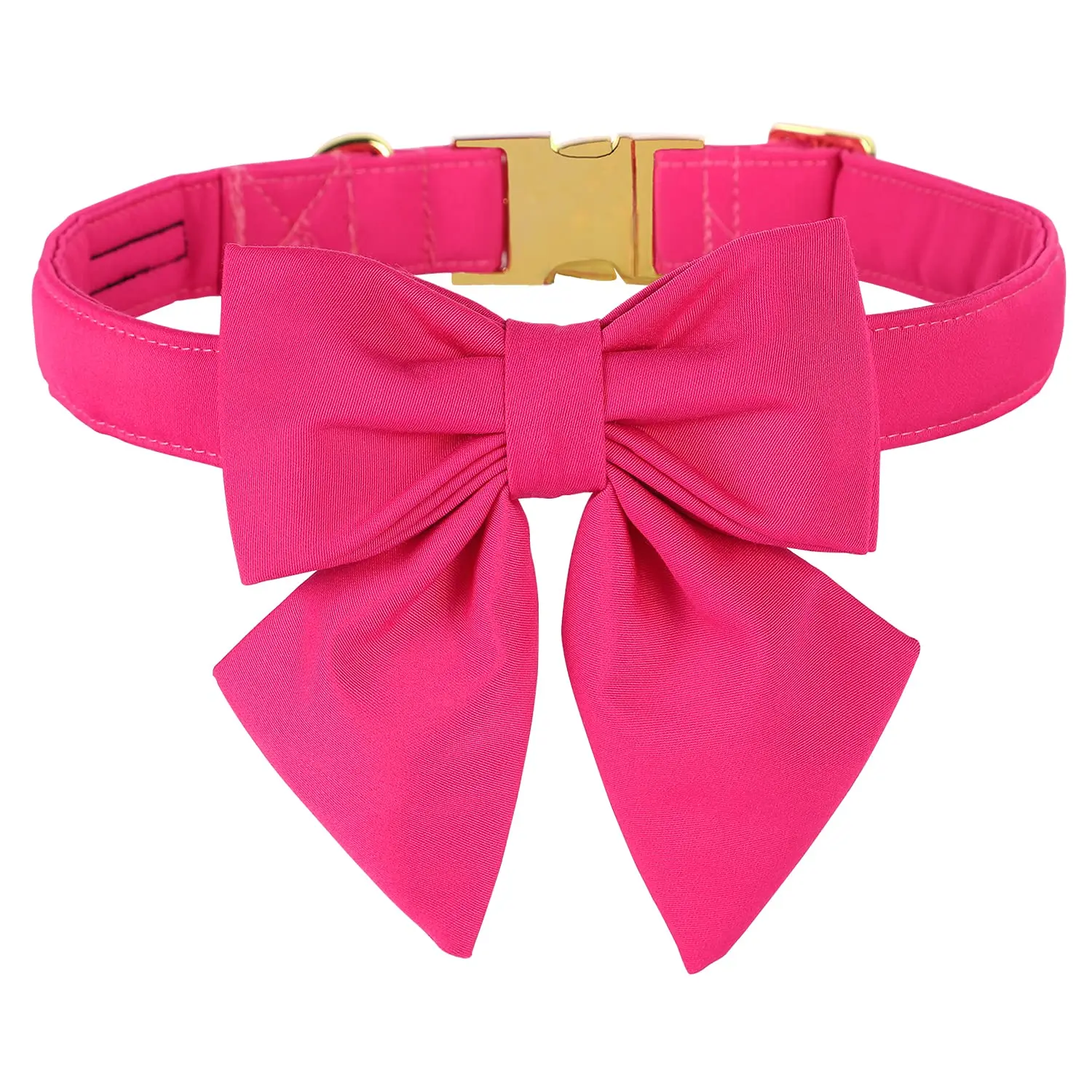 Adjustable Dog Collar with Detachable Rose Bow | Breakaway Safety Design | Pink & Solid Colors | Birthday Gift for All Dogs (Small to XL)