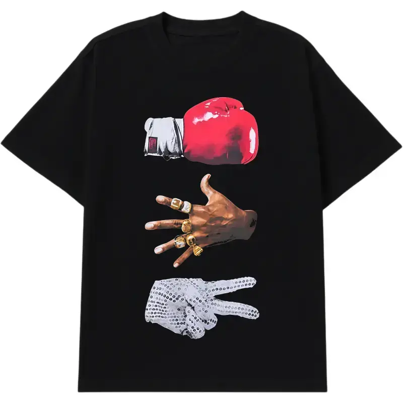 Men's Oversized 3 Mikes Graphic Round Neck Short Sleeve Casual T-Shirt - Jordan Tyson Jackson Vintage 90s Inspired Soft Cotton Streetwear Top, Custom Print, Digital Print, Classic Fit Tshirt, Shortsleeve, Menswear, Unisex Sizes, 5Xl, All Seasons