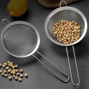 1pc Stainless Steel Oil Grid Colander Fine Mesh Strainer Kitchen Strainer Utensils Kitchen Filter Mesh Leakage Dumpling Soy Milk Sieve Filter Leak Mesh Egg White Separator Flour Sieve Baking Tool Kitchen Accessories
