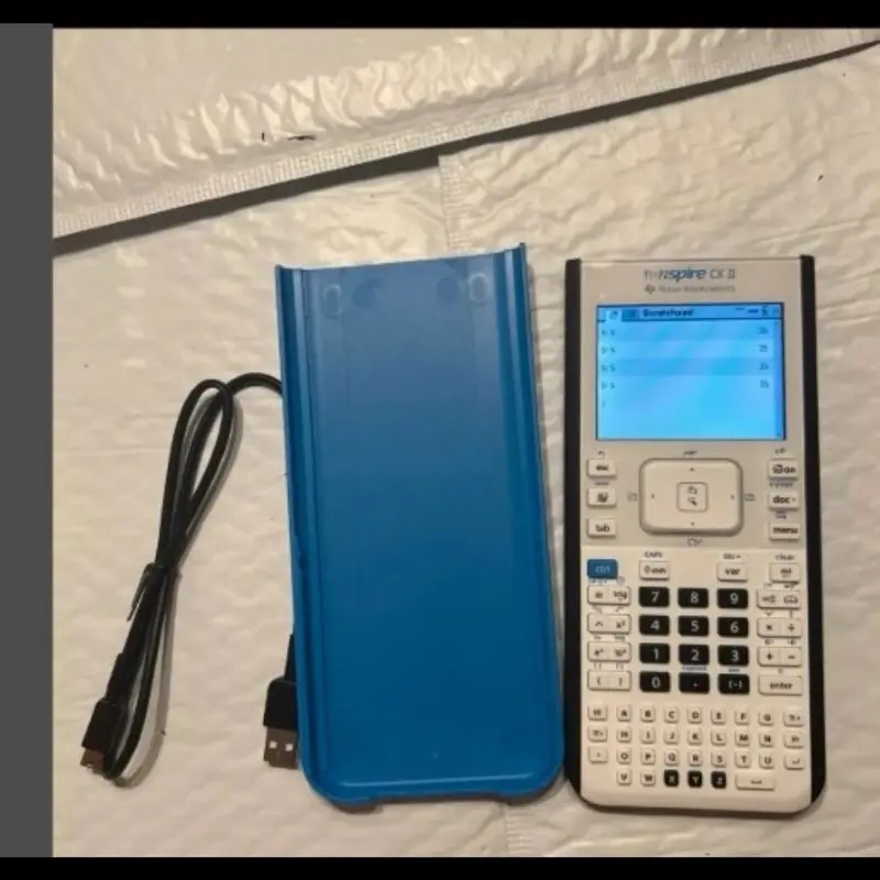 Texas Instruments TI Nspire CX II Graphing Calculator with charger USB cable