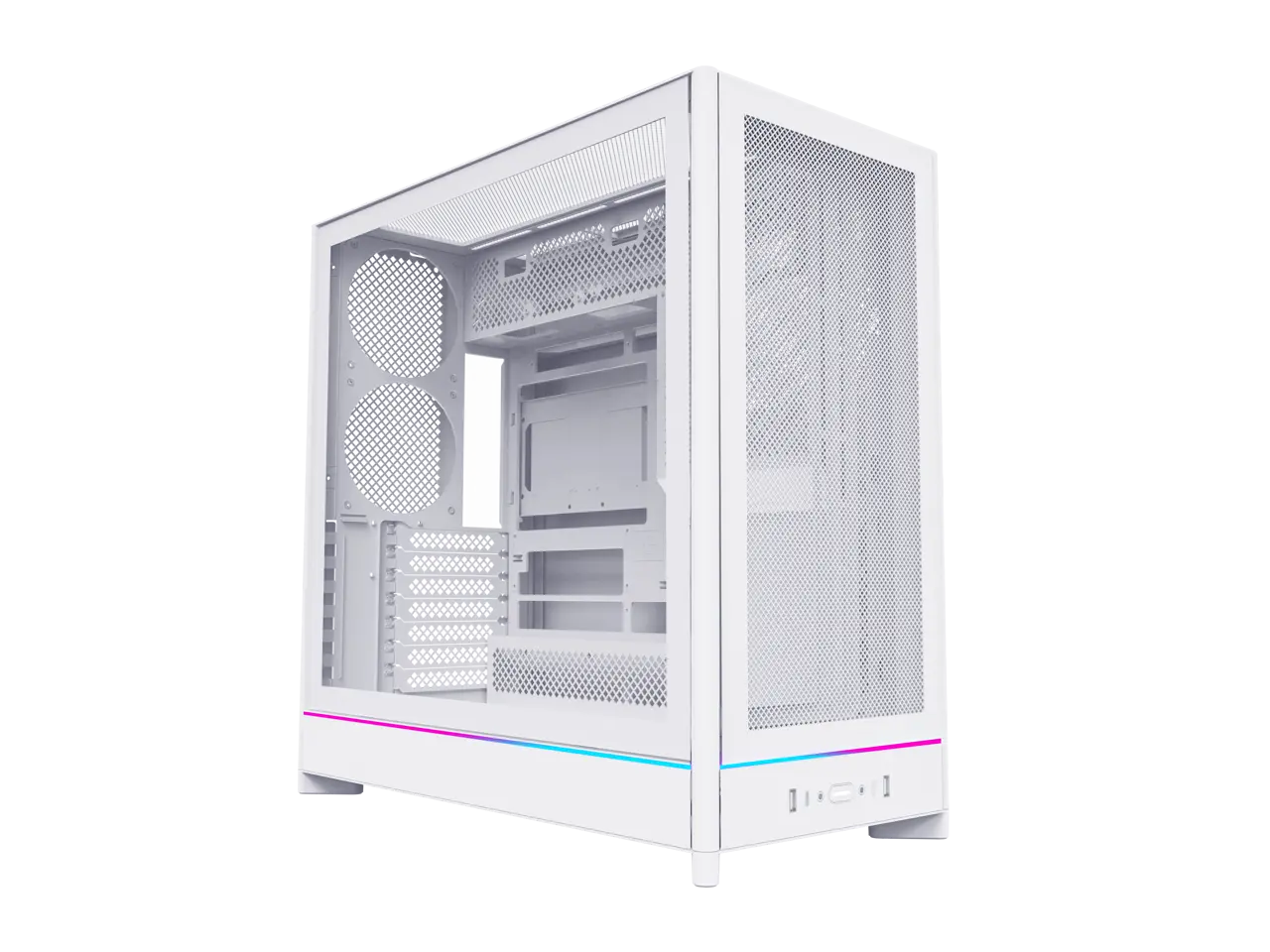 MONTECH HS01, ATX Mid-Tower PC Case, Gaming PC, High-Airflow, Reversible Layout, Mesh Front Panel, Sink-in Design, Toolless Panels, White