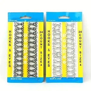 24 Set Sewing Hooks And Eyes Closure For Bra And Clothing，Metal Multi Size Eye Latch For Bra Clothing Trousers Skirts Replacement Sewing Crafting DIY Project，silvery Buckle, Silvery Spring Staple, Hooks