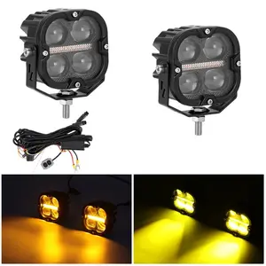 Sunpie High-Performance 3.5" Quad-LED Pod Light Kit with DRL – Dual Beam Fog & Driving Lights for Off-Road Vehicles