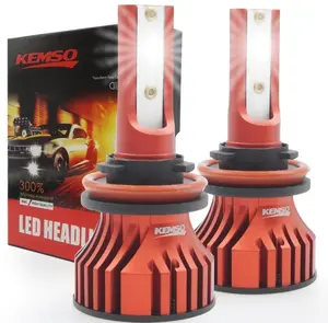KEMSO 9006 HB4 LED Fog Light Bulbs 16000LM 6500K Xenon White 300% Brighter Than Halogen Plug and Play Mini Size CANbus Ready Cooling Fan Front Fog Light Replacement Lamp