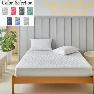 Pure Color Waterproof Bed Sheet, Soft Skin-Friendly Fabric, Breathable Sweat Absorbent, King Queen Size, Deep Pocket, Easy Care Anti-Wrinkle