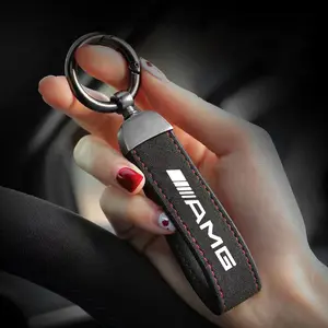 Suede Leather Car Keychain Keyring For Mercedes Benz A B C S Class AMG GLA CLA GLC W176 W221 W204 W205 Key Holder Car Accessories