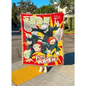 Anime Woven Blanket | Custom Wall Hanging Tapestry Throw | Perfect Gift & Unique Room Decor Woven Blanket Woven Blanket