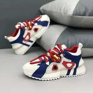 2025 New Men’s Non-Slip Casual Running Shoes — Breathable PU upper, EVA cushioned sole, bright color-blocking design — Low-top lace-up outdoor hiking shoes, season sports shoes, flexible sole, versatile footwear sneakers