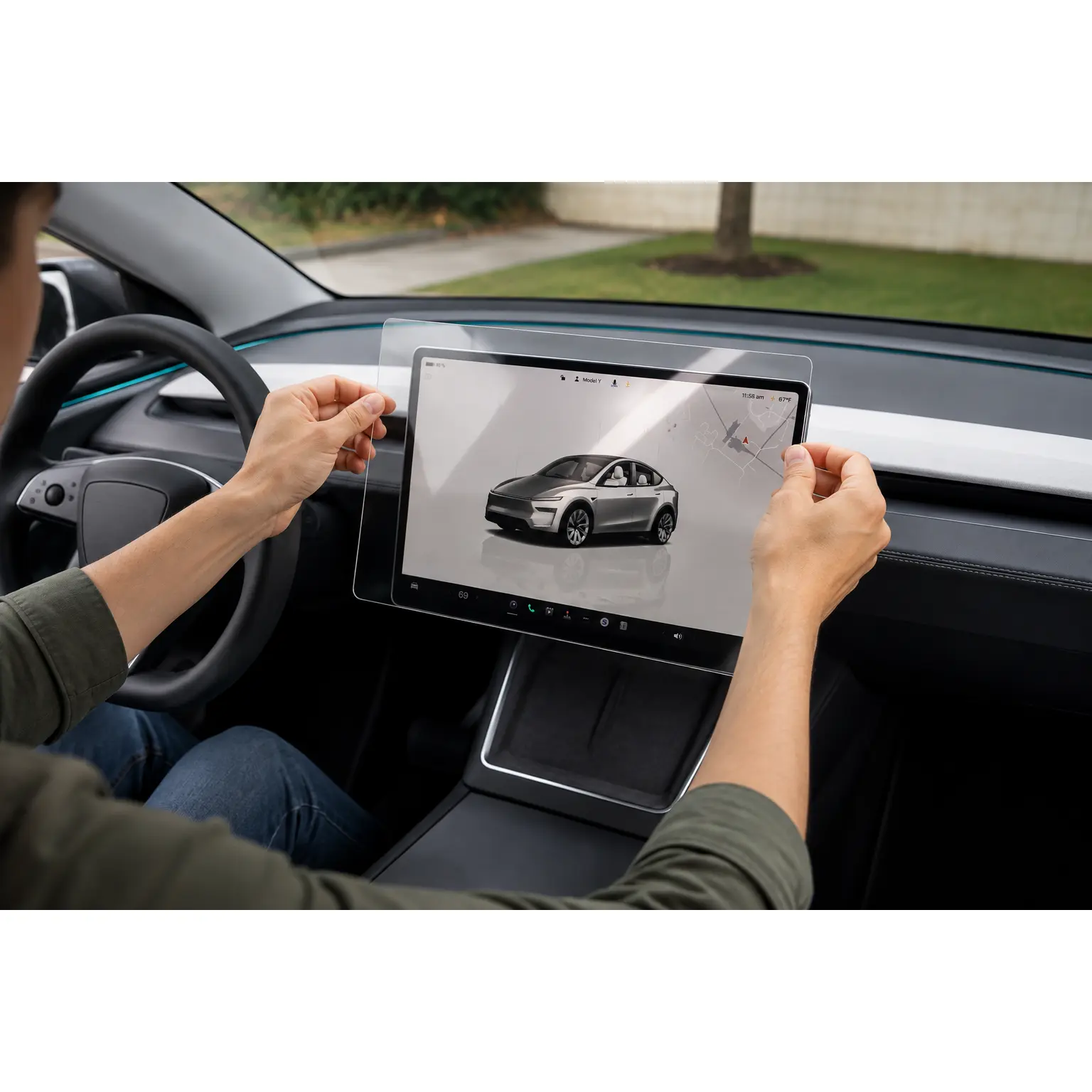 Tesla Model Y Tempered Glass (9H) Anti-Scratch Screen Protector