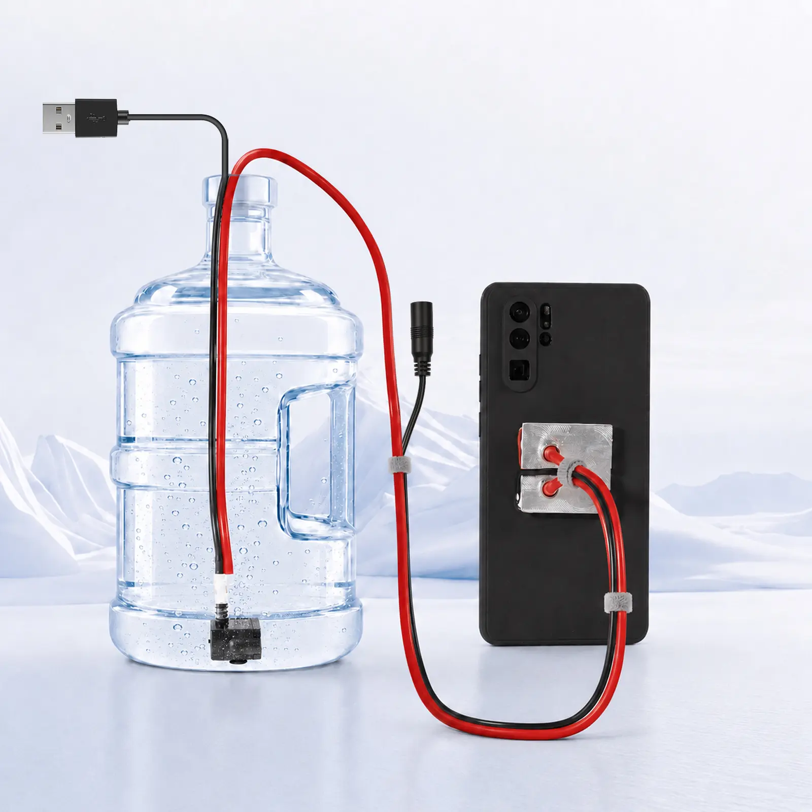 DIY Semiconductor Water Cooling Kit for Phone & Tablet, 24W Adjustable Temperature Water-cooled Radiator, Silent Mobile Cooling System for Gaming & Live Streaming
