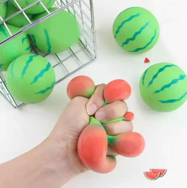 2pcs Soft Slow-Return Stress Relief Toy, Realistic Watermelon Design, Durable and Safe Material, Slow Return Stress Ball, Decompression Squishy, Squishy Fidgets