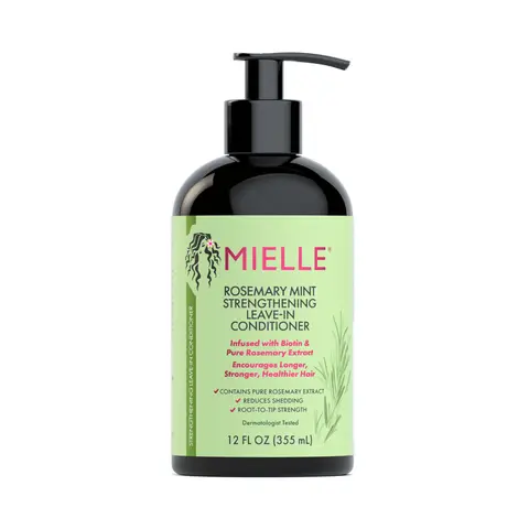 Mielle Rosemary + Mint Strengthening Leave-In Conditioner with Biotin & Almond Actives - Herbal Aroma Hair Care Product for Hair Strength, Nourishment, Hydration and Conditioning