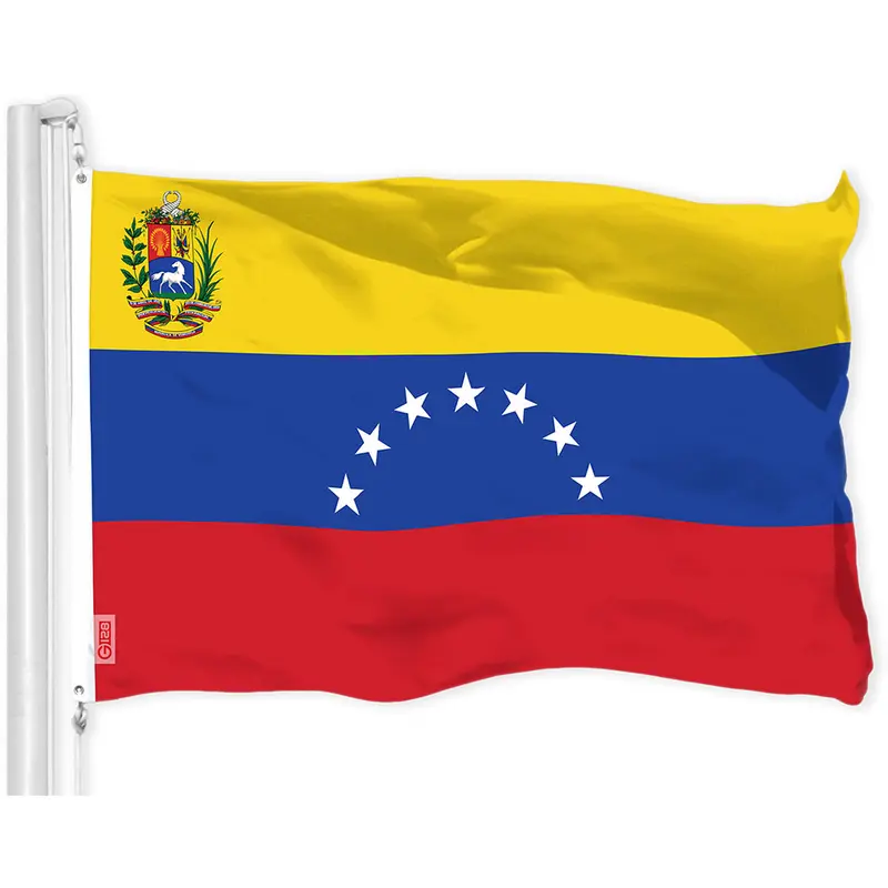 G128 Venezuela 7 Stars Flag | 3x5 Ft | LiteWeave Pro Series Printed 150D Polyester | Country Flag, Indoor/Outdoor, Vibrant Colors, Brass Grommets