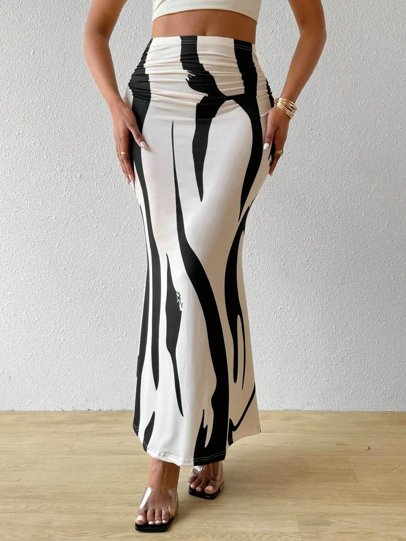 Women's Printed Pleated Skirt, Womenswear, Stylish Floral Design, Casual Wear, Perfect for Spring & Fall, Comfortable and Trendy
