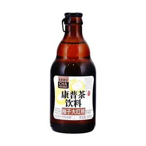 SGBB Kombucha Drink - Yuzu Wuyi Oolong Tea Flavor, 330ml | Real Tea Extract Fermented, Probiotic Low-Calorie Refreshing Citrus