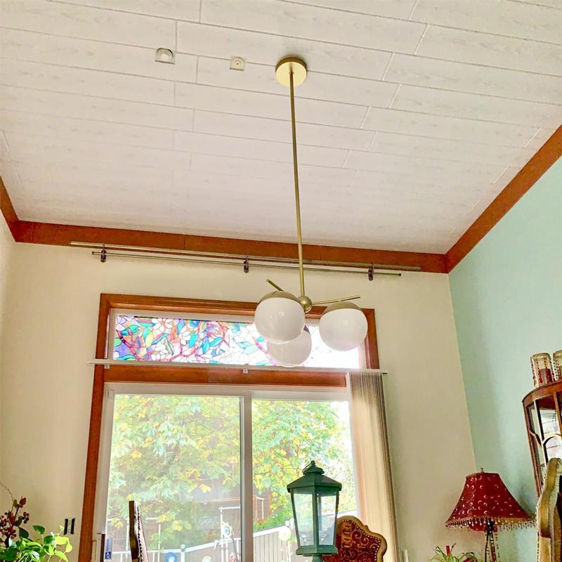 A La Maison Ceilings Washed Oak 0.5 ft. x 3 ft. Glue Up Foam Wood Ceiling Planks (78 sq. ft./case) (48-Pack)