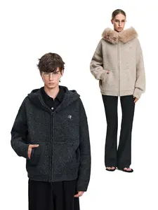 Your New Favorite Sweater Color Marble Zip-Up Unisex Heavyweight Cardigan FDR Sweatshirts Tops Hoodie Knitwear Casual Drop Shoulder Long Sleeve Fall & Winter Knit Top