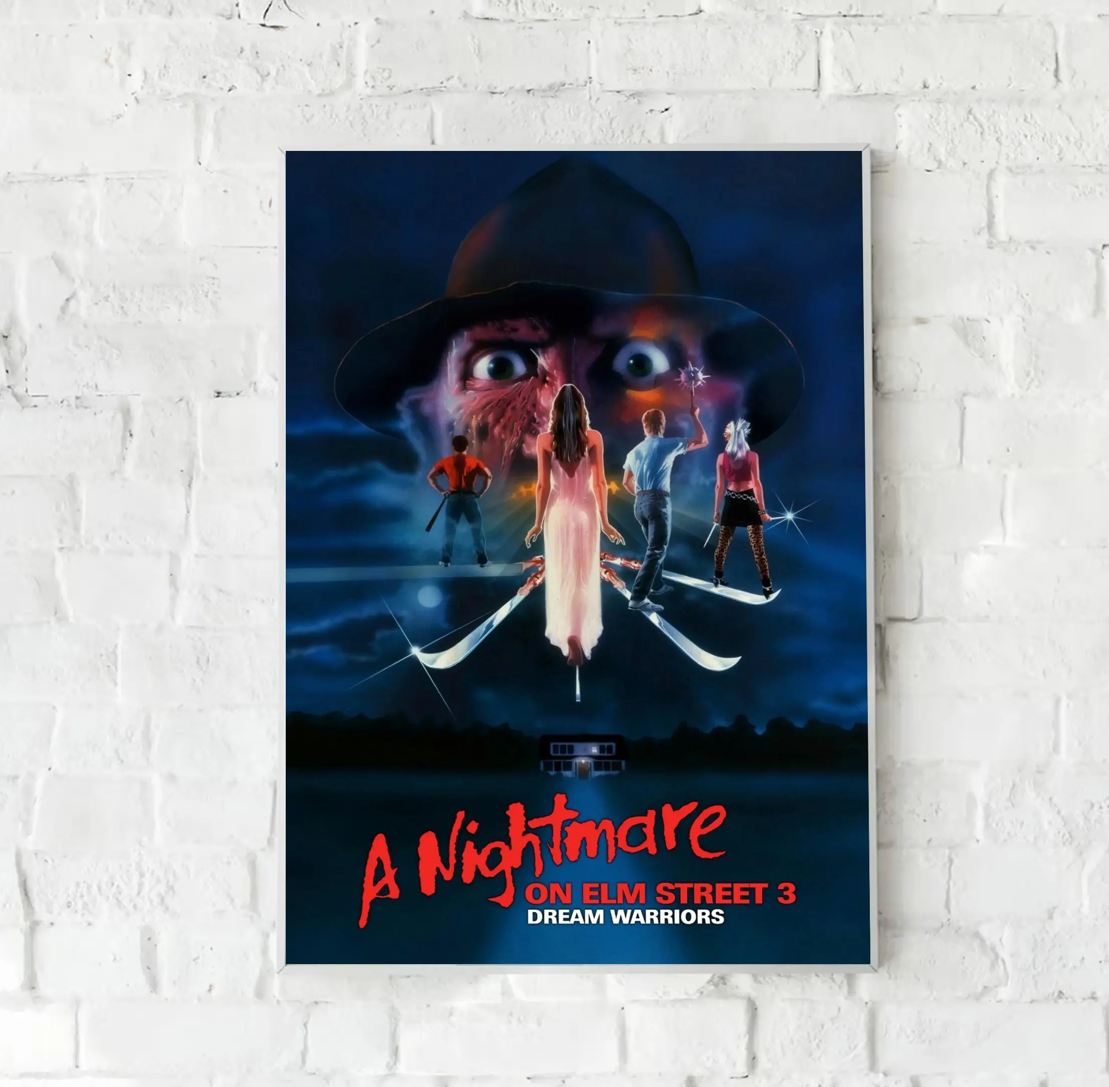 A Nightmare On Elm Street 3 1987 Movie Poster, Freddy Krueger Vintage Horror Poster, Nancy Thompson, Halloween Gift Decor Unframed