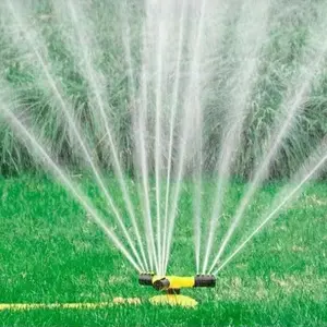Adjustable Spray Angle Rotating Watering Can, Ideal for Lawn Irrigation, Automatic Garden Watering, Multi-Area Use with Triple Connection