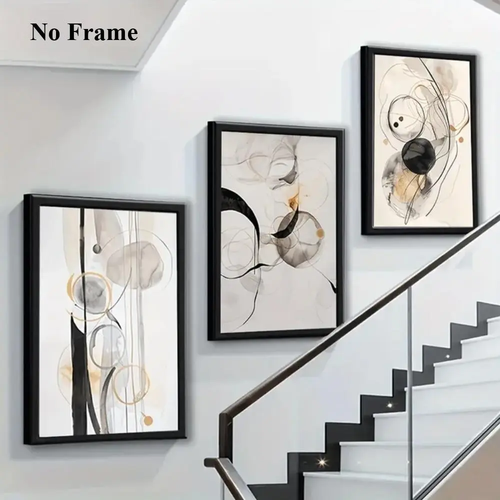 3pcs Frameless Elegant Abstract Design Watercolor Abstract Printing Canvas Studio Interior Wall Decoration Suitable for Home Office Living Room Bedroom Dining Room Decoration Home Wall Canvas Painting Modern Wall Art Modern Home Decoration