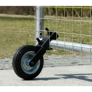 6 Inch Gate Wheel Gate Caster Kit with 1-5/8" Thru 2" Gate Frames, Heavy Duty Gate Helper Wheel Gate Support Wheel for Chain Link Fence Swing Gate, Black