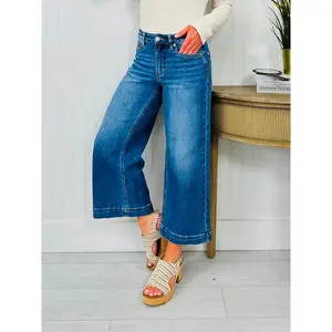 Judy Blue Places To Be Wide Leg Cropped Jeans