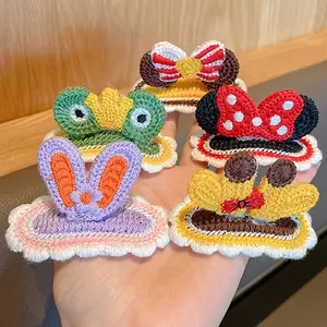 Handmade knit Crochet Carrot Hair Clips, bunny Carrot, frog, butterfly, giraffe, Hair Pins, girl kids baby women cute hair accessories
