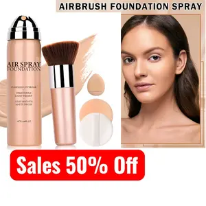 Air Brush Makeup Foundation Spray, Flawless Airbrush Coverage for All Skin Types, Lightweight & Moisturizing, Buildable Radiance, 02 Beige, Perfect for Teens & Mature Women