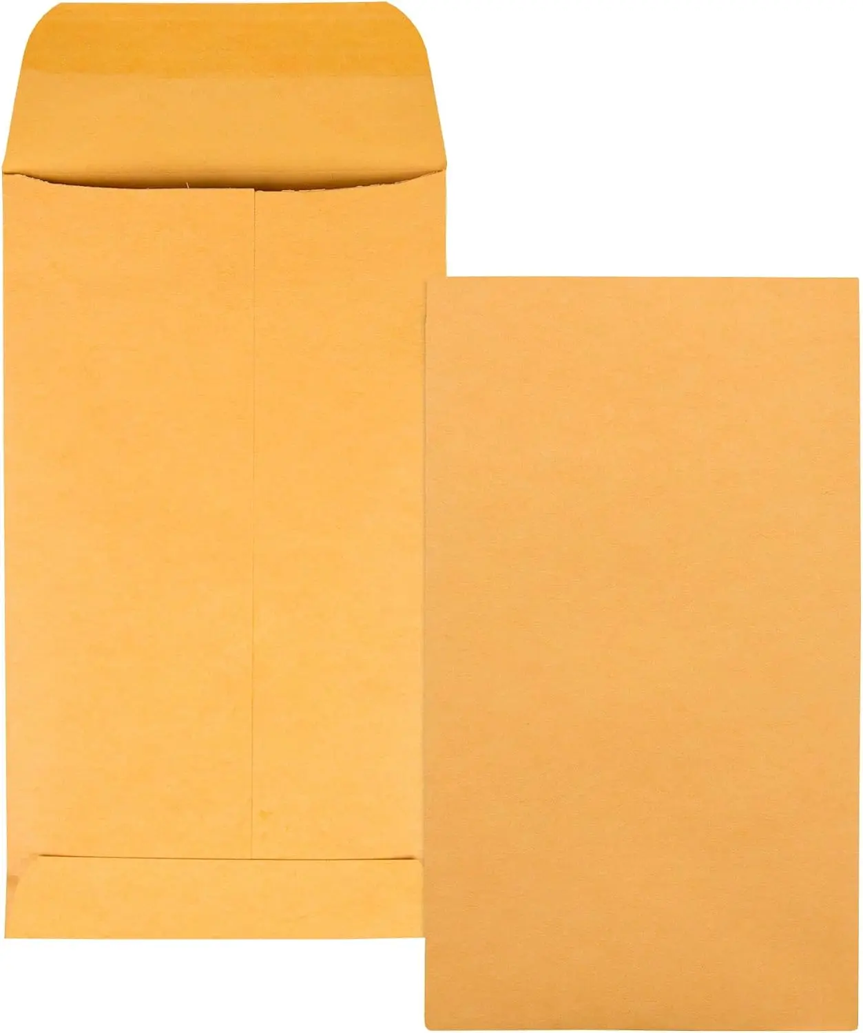 #5 1/2 Coin Envelopes, 3 1/8 x 5 1/2, Gummed, Small Parts, Jewelry & Seed Envelopes for Garden, 28 lb Brown Kraft, 500 per Box (QUA50562)