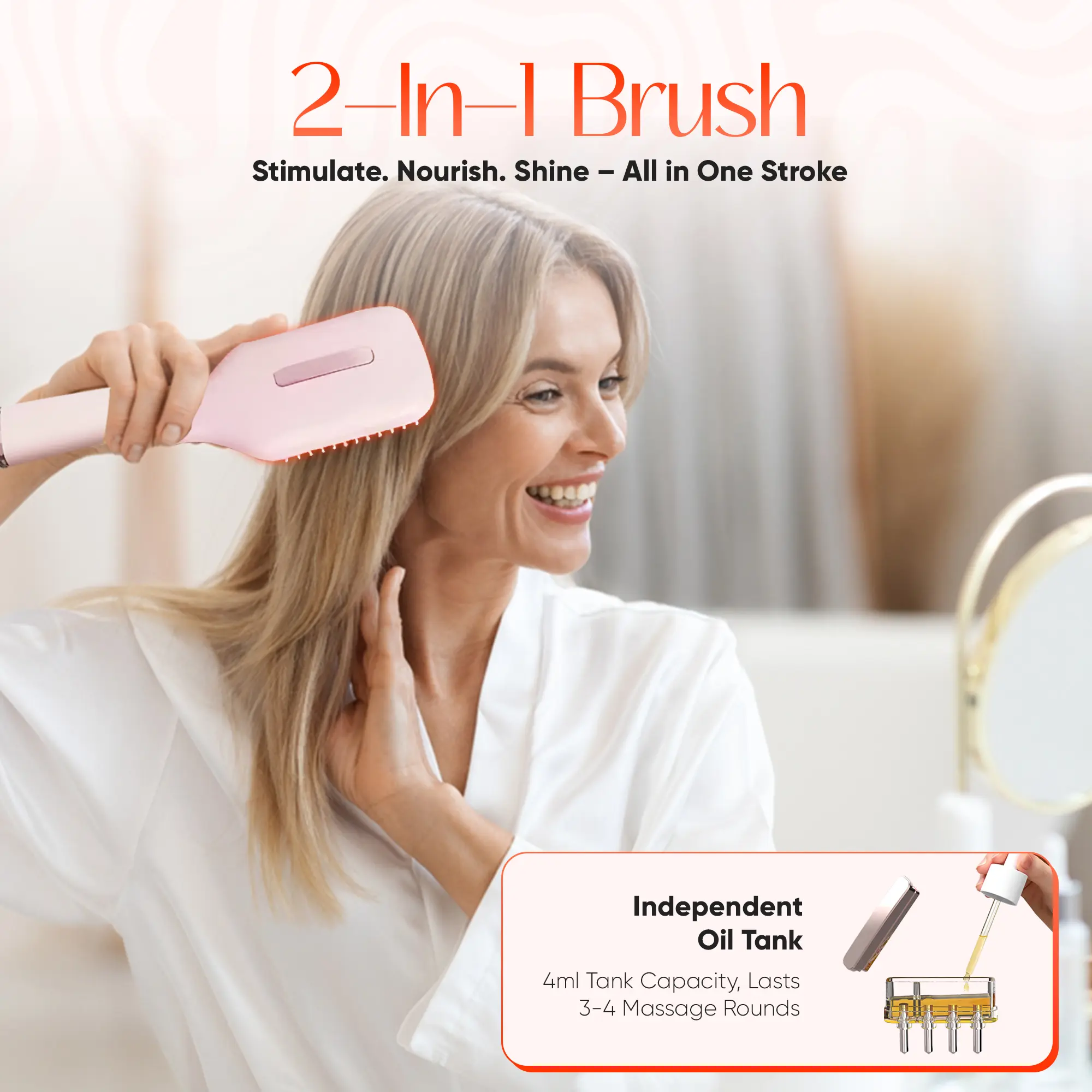 Scalp & Hair Massage Oil Applicator Pink Brush with 133 Soft Bristles Red Light & Micro-Vibrations for Healthy Hair Growth - TikTok Shop Scalp & Hair Massage Oil Applicator Pink Brush with 133 Soft Bristles Red Light & Micro-Vibrations for Healthy Hair Growth - TikTok Shop