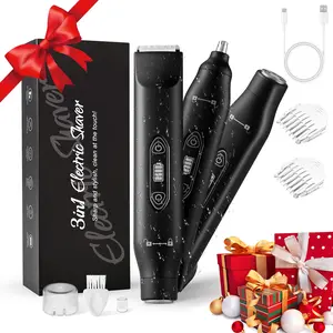 3-in-1 Electric Groin Hair Trimmer for Men,Nose Hair Trimmer, Dual Heads Waterproof Ball Pubic Shaver for Male and Female,Replaceable Blade Heads, Wet/Dry Body Razor, Cordless Trimmers,Husband Gift for Birthday and Halloween & Christmas Comfort