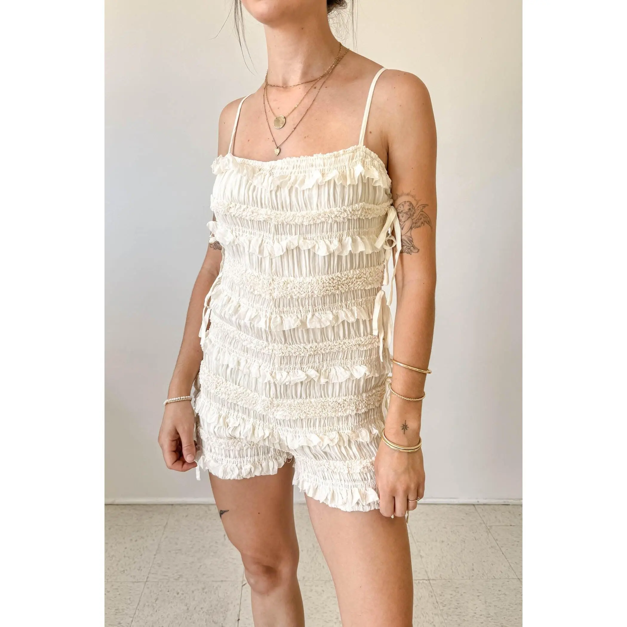 Ruffled Cami Romper