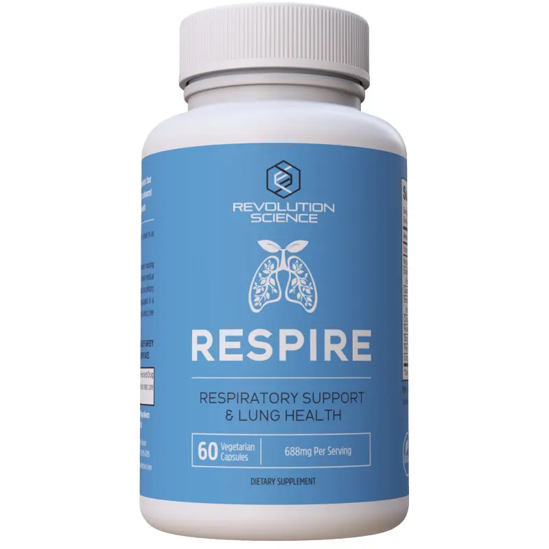 REVSCI Respire Natural Lung Detox & Cleanse Supplement for Clear Lungs Extra Strength 60 Veggie Capsules Non-GMO Vegan Respiratory Aid for Better Breathing Sinus Relief & Mucus Removal All-Natural GMO-Free Respiratory Support - Edible