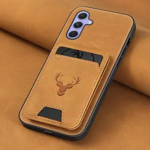 Luxury PU Leather Card Bag Phone Case, Shockproof Phone Protective Cover, Phone Accessory Compatible with Samsung A55 A35 A25 A15 A05S A54 A34 A24 A14 A53 A33 A23 A13 A52 A32 A12 A51 A71 Cellphone Casing