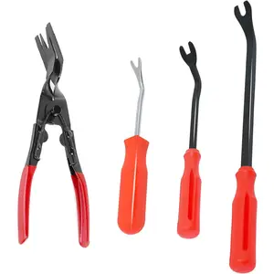 4-piece Car Clamp Set Fastener Remover Decorative Rivet Removal Tool Kit Suitable for Car Door Panel Dashboard