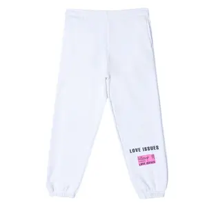 "BASIC HEARTBREAKS" CUFFED SWEATS - WHT