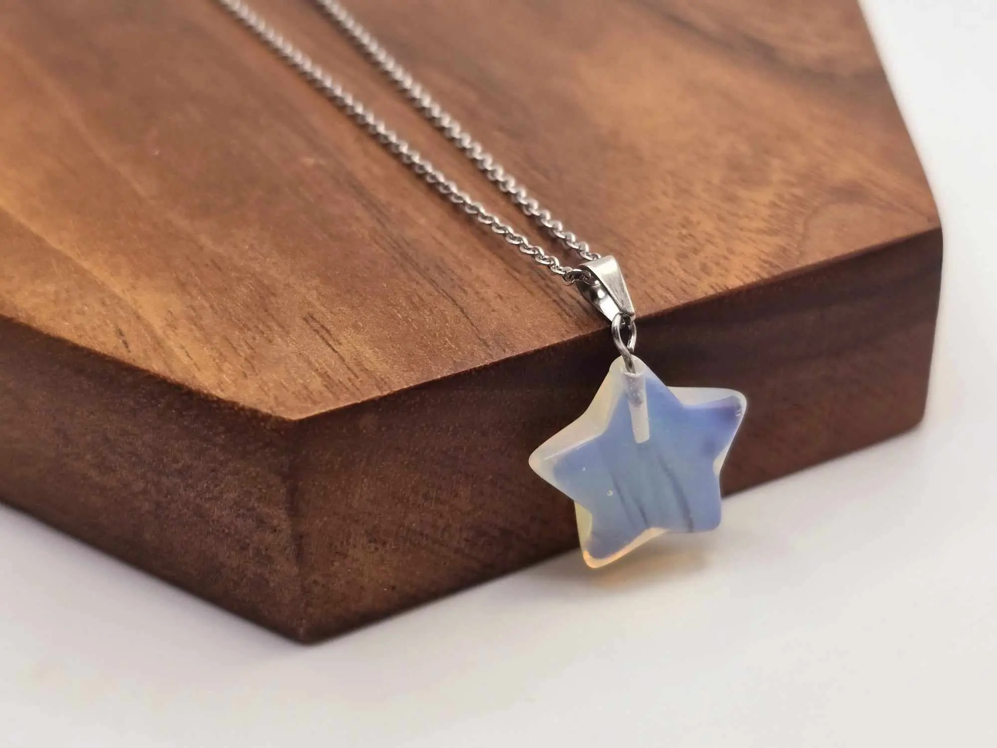 Opal Star Necklace - Silver Tone Beauty for Every Occasion Silver Tone
