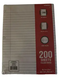 Unison Back to School Notebook Paper 200 Sheets Wide Ruled 10.5 x 8 Inch Filler Paper for Writing and Note-taking 26.7 cm x 20.3 cm
