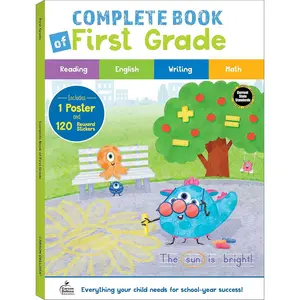 Carson Dellosa Complete Book of First Grade Workbook, Spelling, Parts of Speech, Math, Reading Comprehension, and Writing Practice, Classroom or Homeschool Curriculum Paperback – Sticker Book, April 15, 2021