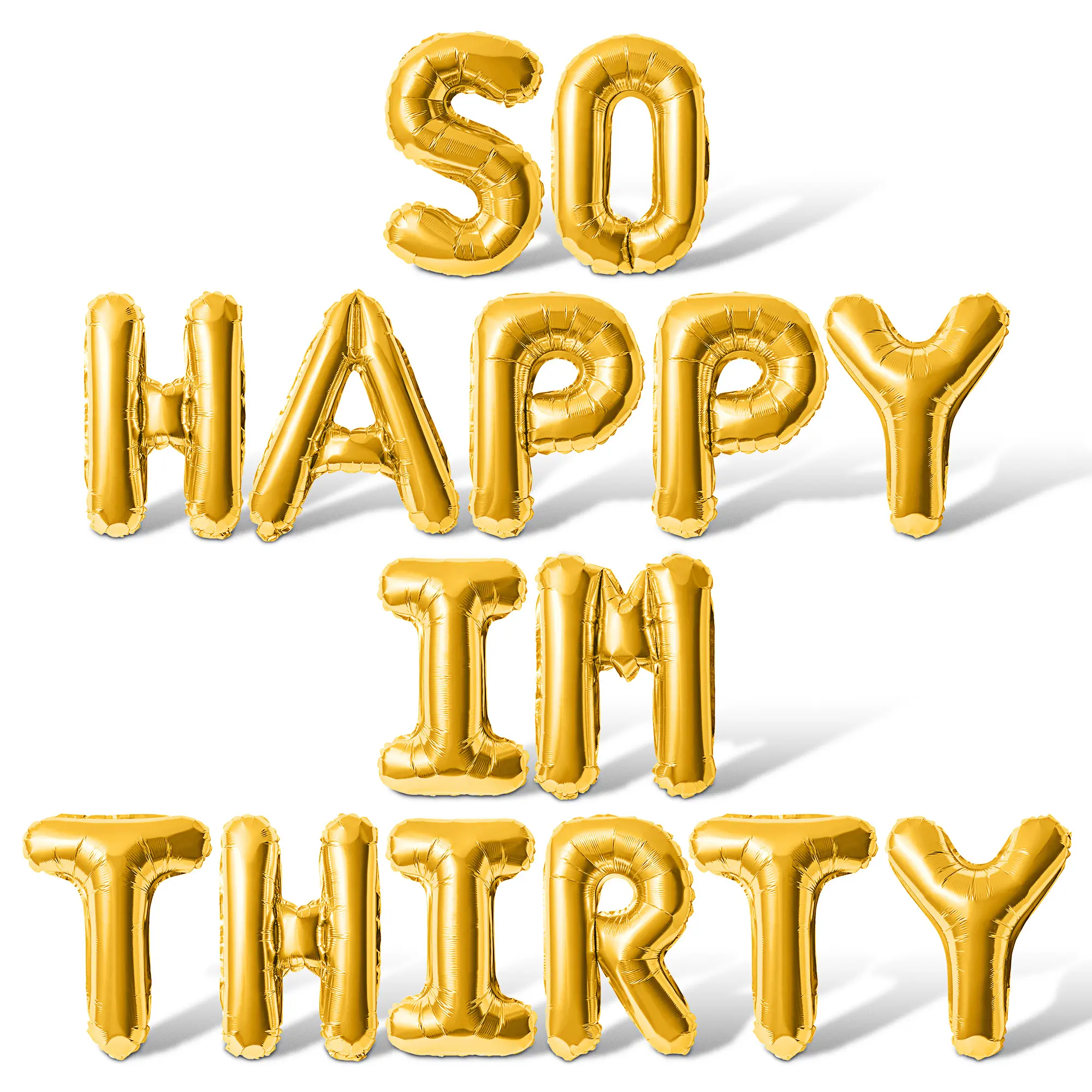 Letter Balloons - SO HAPPY IM THIRTY 16" Inch Alphabet Letters Foil Mylar Balloon 30th Birthday Party Banner