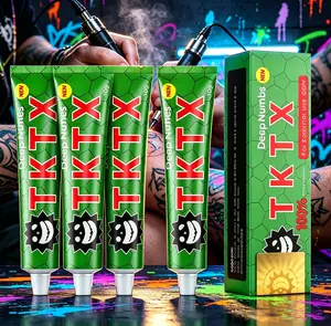 TKTX Green 100% Max Strength Numbing Cream, Powerful Topical Anesthetic Cream for Tattoos, Piercings, Laser Hair Removal, Long Lasting Painless Numbing Lotion for All Cosmetic Procedures