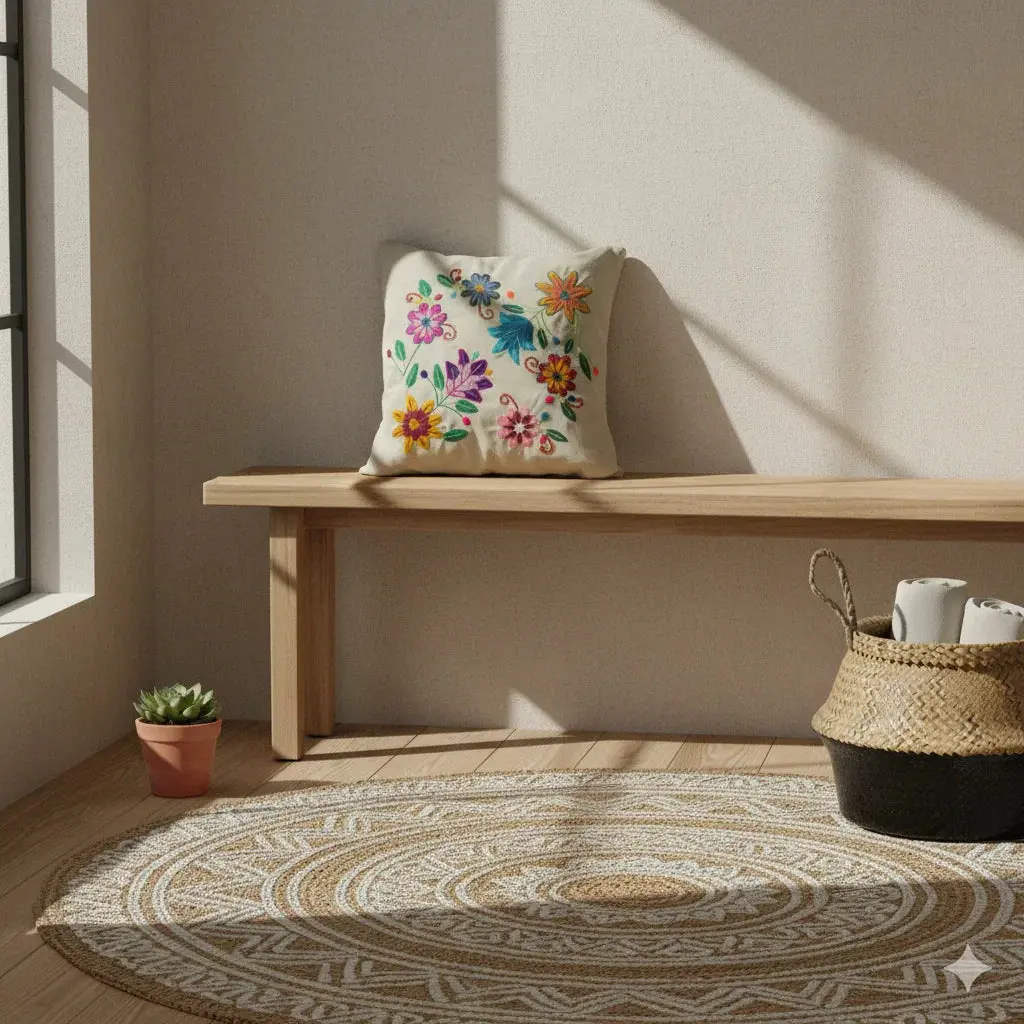 Handmade Embroidered Cushion  cover