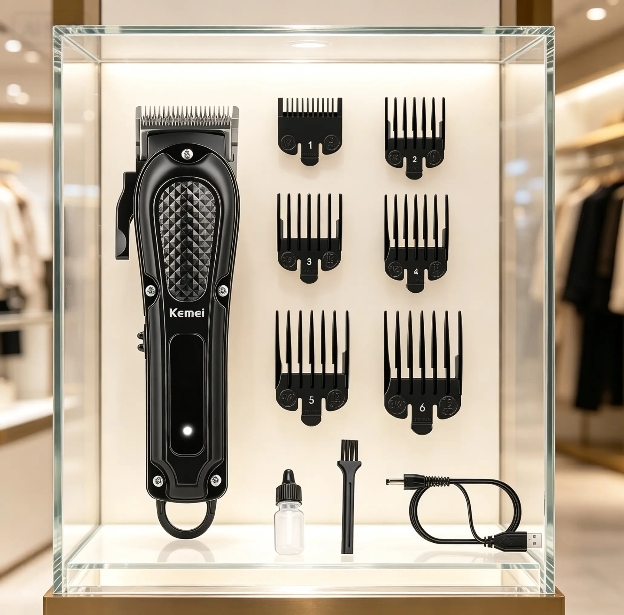 KEMEI Professional Hair Clippers for Men Adjustable Barber Kit Haircut Kit Complete Haircutting Kit
