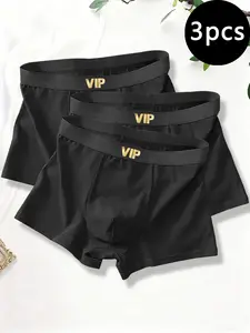 Men's Vip Print Underwear Set, Boxer Briefs Set, Boxing Shorts, Luxurious Comfort, Daily Training, Sporty Style, All Seasons, Elastic Waist, Fitted Fit, Undergarments