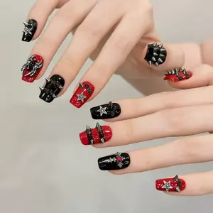 Christmas 3D Removable Nail Stickers Press-On Reusable Stiletto Almond-Shaped Nails Luxurious Cat-Eye Design Perfect for Holiday Gatherings Ideal Gift or Personal Use Showcases Elegant French-Style Shine woman nail art manicure