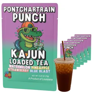 Kajun Loaded Tea Packets – Pontchartrain Punch Powder Drink Mix, Mixed Fruit Flavors  Green Tea Caffeine 250mg  Zero Sugar  Keto Friendly