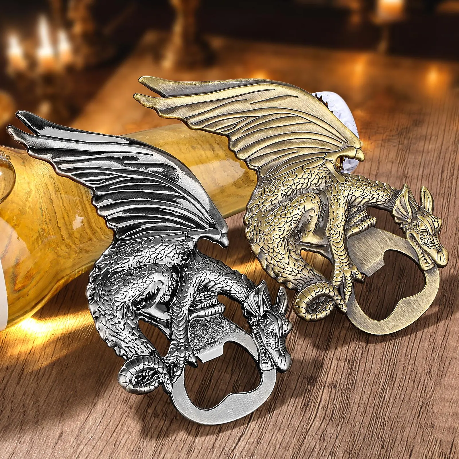 Dragon Design Beer Opener, 1 Set Creative Metal Bottle Opener, Bottle Cap Remover, Kitchen Utensils & Gadgets, Drink Accessories, Perfect Gift for Holiday & Father's Day, Shotgun Bottle Opener